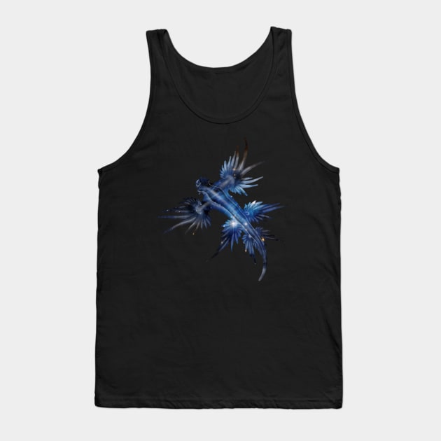 Galaxy Blue Sea Dragon Tank Top by Kristal Stittle